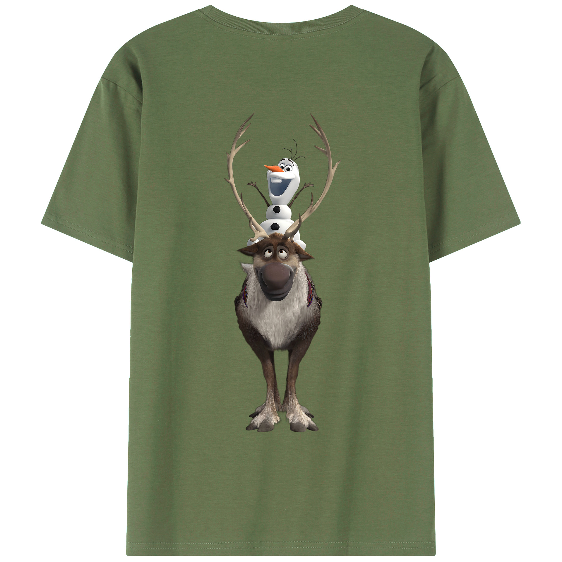 （画像用） アナと雪の女王 アンナ エルサ Frozen Anna Elsa 綿100％ メンズ半袖Tシャツ（バックプリント） 通気性